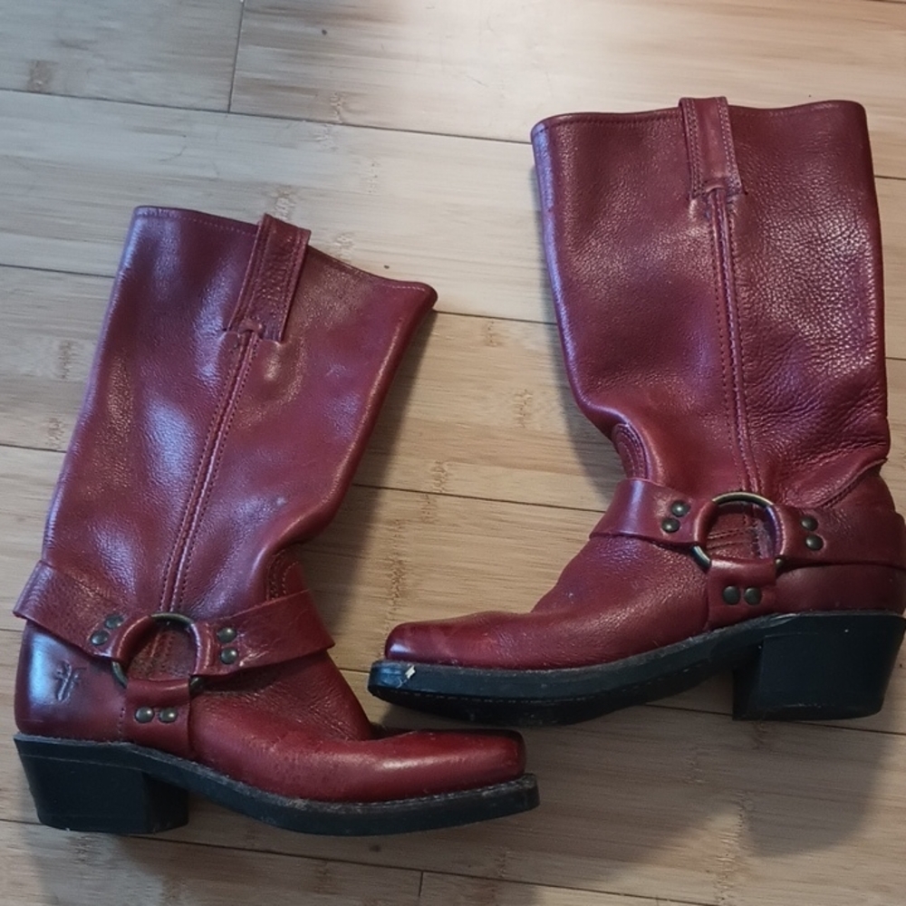 Frye Red Harness Boots 6